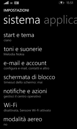Seleziona Wi-Fi