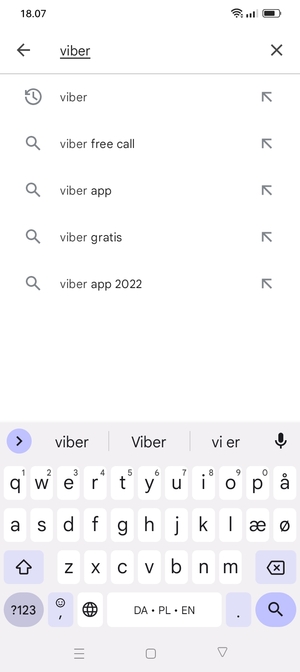 Indtast navnet på appen og vælg Søg