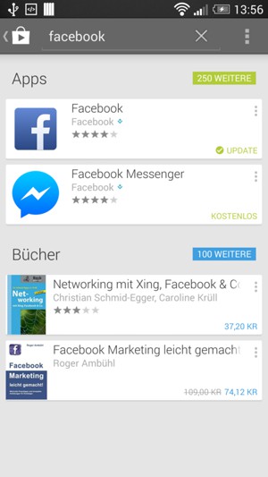 Wählen Sie die App