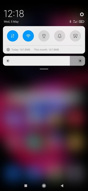 Slide down the top menu again
