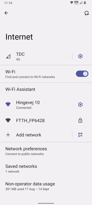 You are now connected to the Wi-Fi network