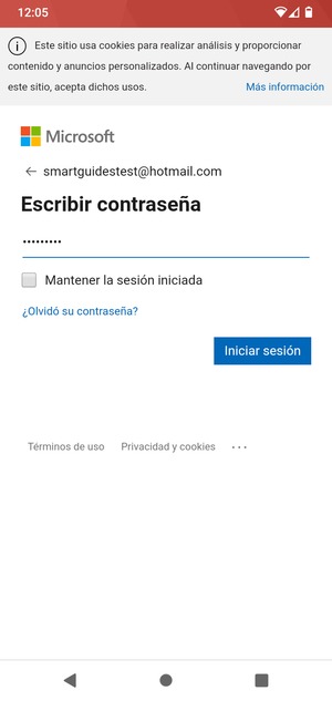 Introduzca su contraseña y seleccione Iniciar sesión