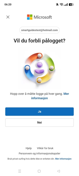 Velg ønsket alternativ