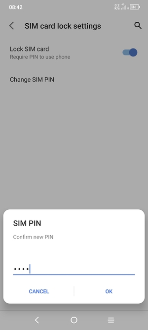Confirm your new SIM PIN and select OK