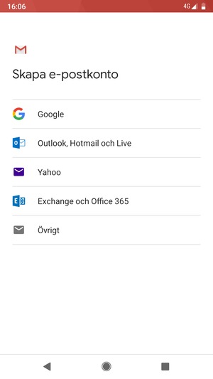 Välj Exchange och Office 365