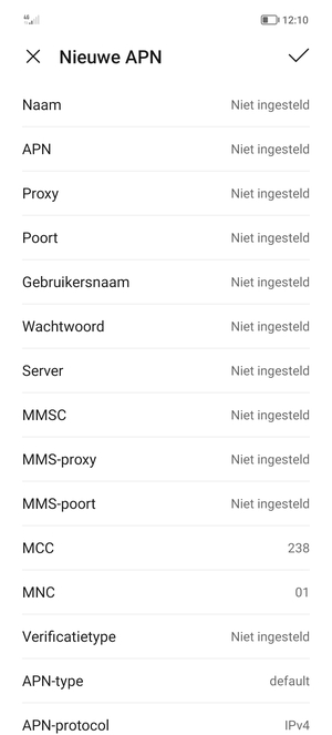 Voer internetgegevens in