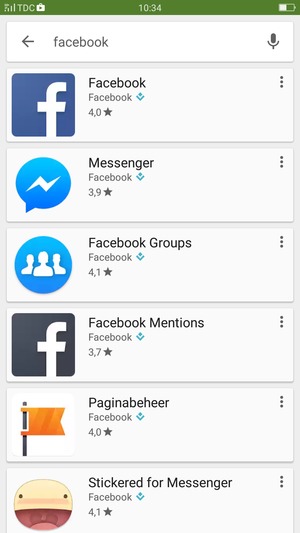 Selecteer de app