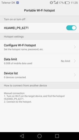 Your phone is now set up for use as a modem