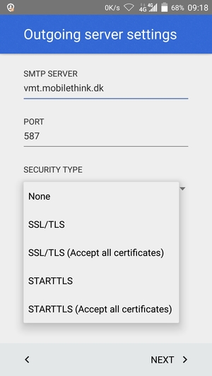 Select None and NEXT
