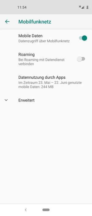 Wählen Sie Erweitert