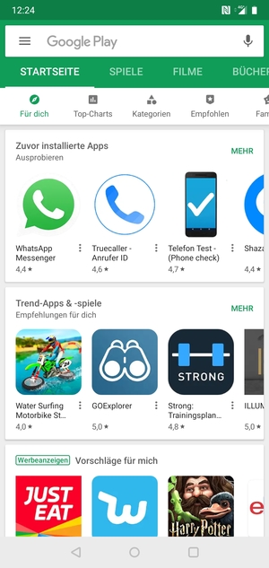 Wählen Sie die Suchleiste