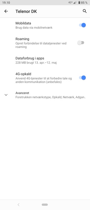 Vælg Avanceret