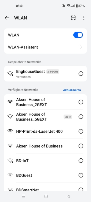 Sie sind nun mit dem WLAN-Netzwerk verbunden