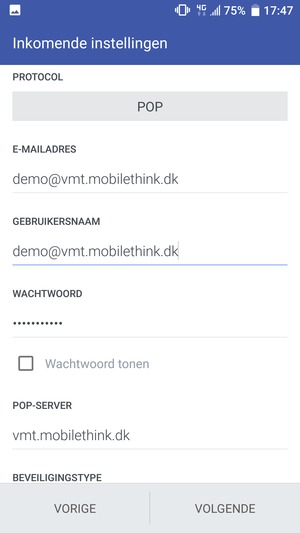 Selecteer PROTOCOL