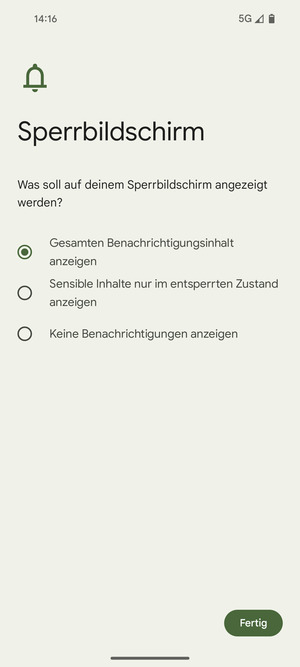 Wählen Sie die gewünschte Option und wählen Sie Fertig