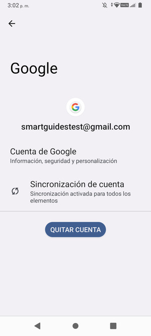 Seleccione Sincronización de cuenta