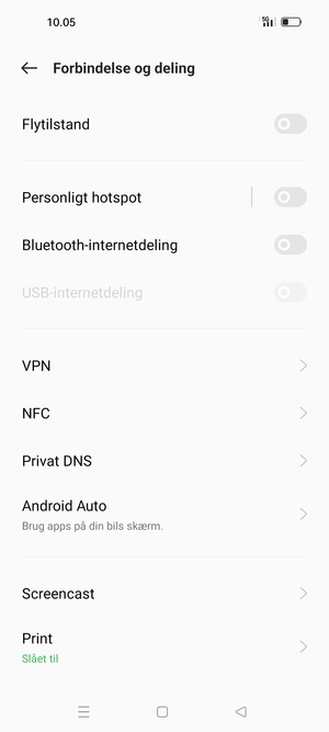 Vælg Personligt hotspot