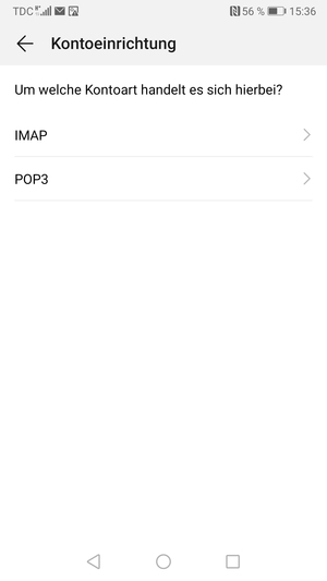 Wählen Sie IMAP oder POP3