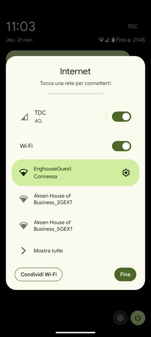 Disattiva Wi-Fi