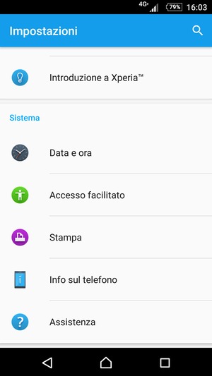 Scorri e seleziona Info sul telefono