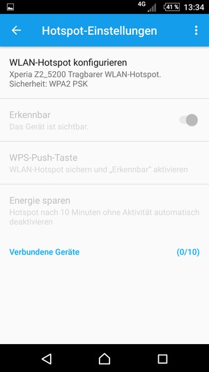 Wählen Sie WLAN-Hotpsot konfigurieren