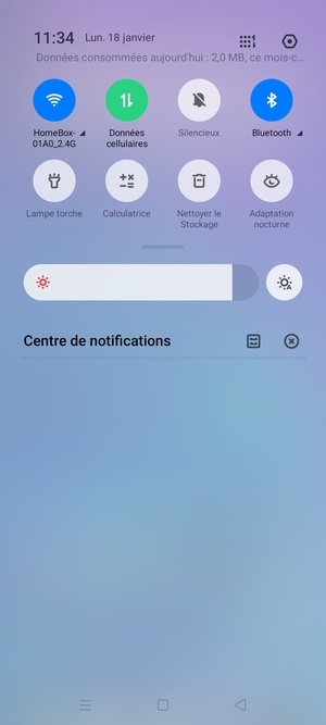 Déroulez à nouveau le menu du haut