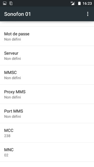 Faites défiler vers le bas et saisissez les informations MMS
