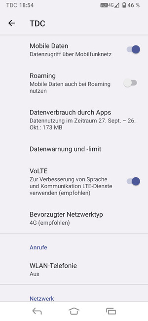 Wählen Sie Bevorzugter Netzwerktyp