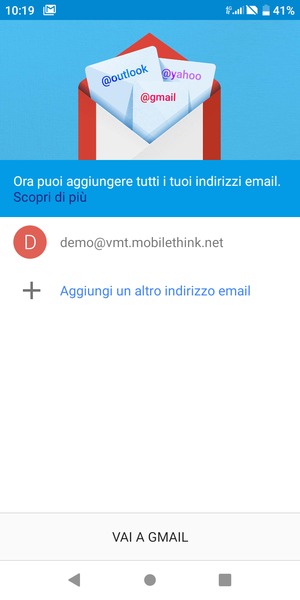 Seleziona VAI A GMAIL