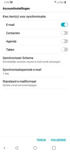 Selecteer VOLGENDE