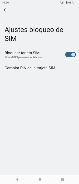 Seleccione  Cambiar PIN de la tarjeta SIM