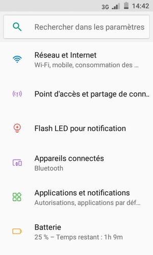 Sélectionnez Réseau et Internet