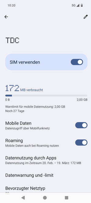Schalten Sie Roaming an oder aus