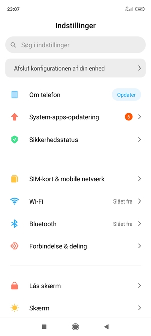 Vælg SIM-kort & mobile netværk