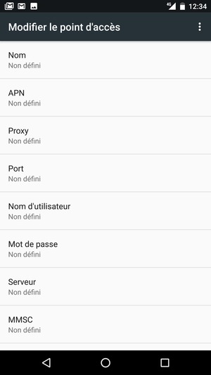 Saisissez les informations Internet