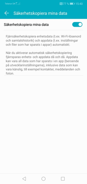 Tryck på Tillbaka-knappen