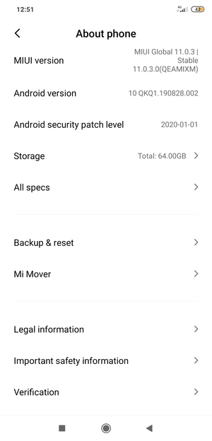 Scroll to and select Backup & reset