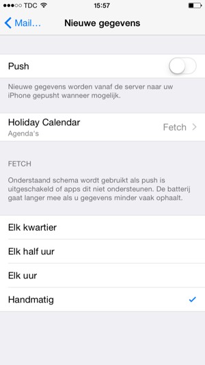 Stel Push in op OFF