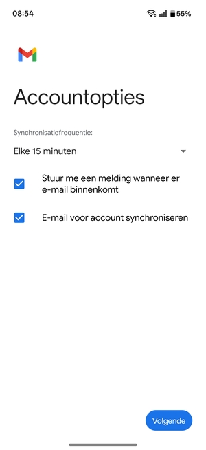 Selecteer Volgende