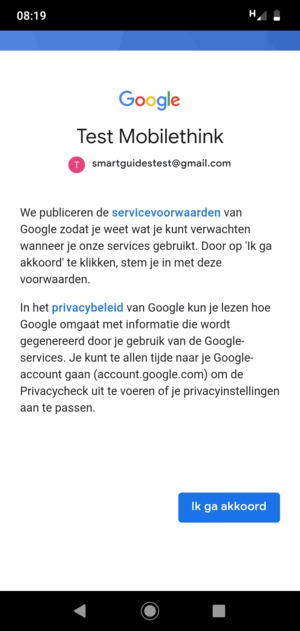 Selecteer Ik ga akkoord