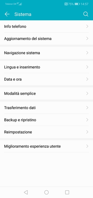 Seleziona Aggiornamento del sistema