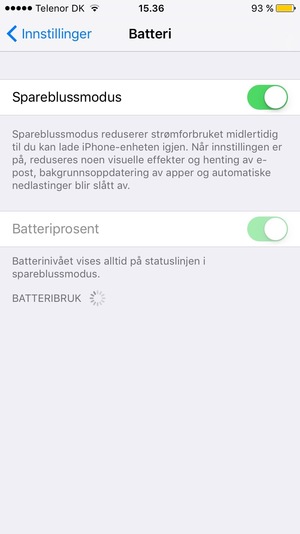 Velg Spareblussmodus