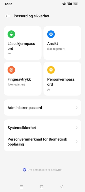 Velg Systemsikkerhet