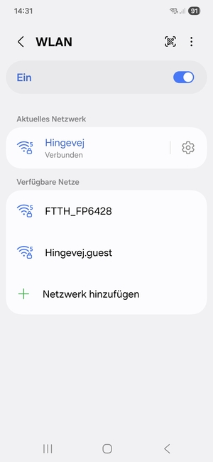 Sie sind nun mit dem WLAN-Netzwerk verbunden