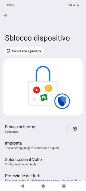 Il tuo telefono è ora protetto dal blocco schermo