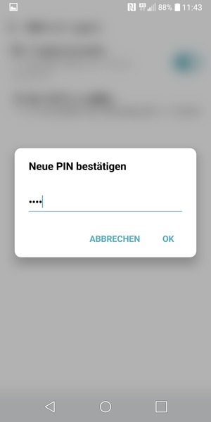 Bestätigen Sie Ihre neue PIN und wählen Sie OK
