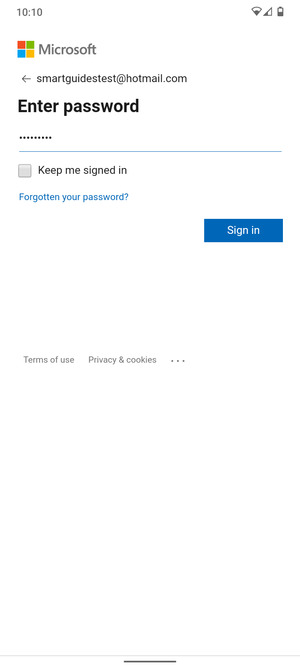 Enter your password and select Sign in