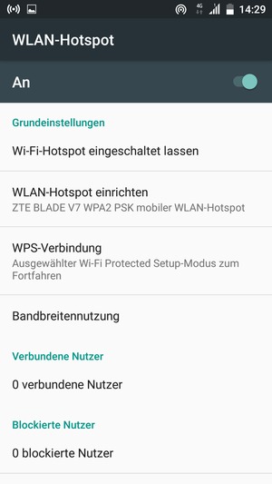 Ihr Handy ist jetzt für die Verwendung als Modem eingerichtet