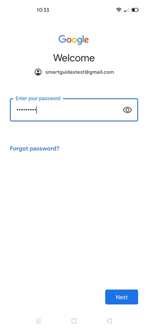 Enter your password and select Next