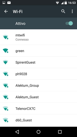 Ora sei connesso alla rete Wi-Fi